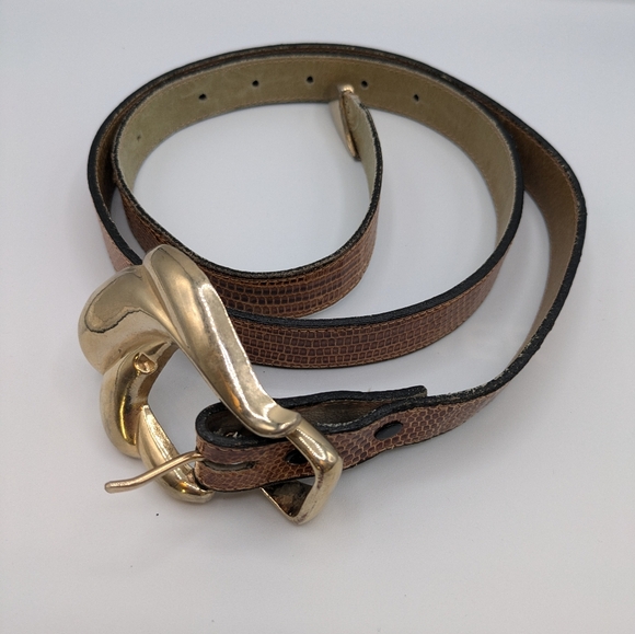 Vintage Apple of NY Lizard Skin Belt - Picture 1 of 5